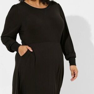 Torrid Super Soft Black Long Puff Sleeve Dress Skater Size 3